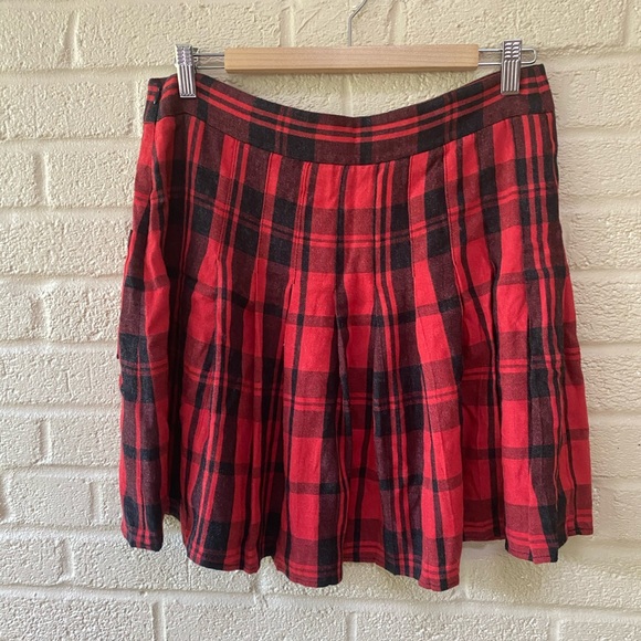 Free People Red Plaid Skirt - Picture 3 of 3